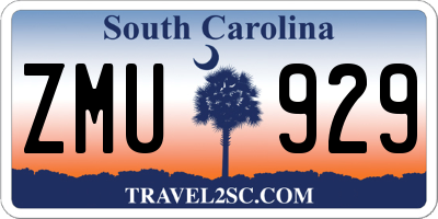 SC license plate ZMU929