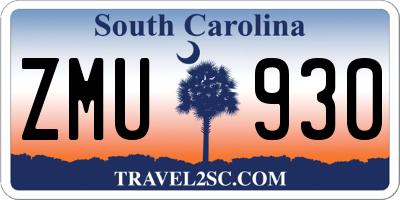 SC license plate ZMU930