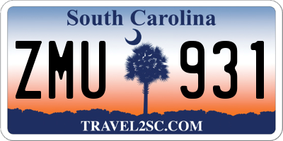 SC license plate ZMU931
