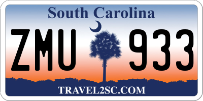 SC license plate ZMU933