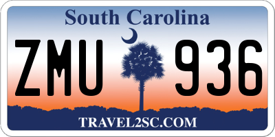 SC license plate ZMU936