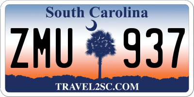 SC license plate ZMU937