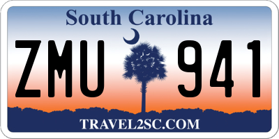 SC license plate ZMU941