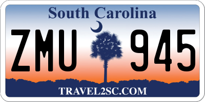 SC license plate ZMU945