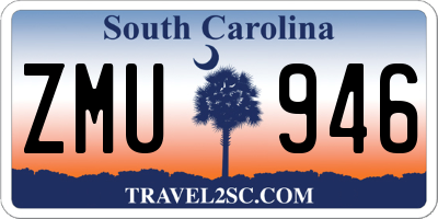 SC license plate ZMU946
