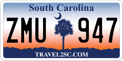 SC license plate ZMU947