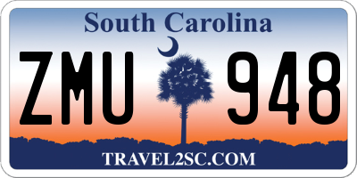 SC license plate ZMU948