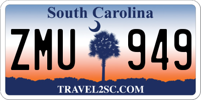 SC license plate ZMU949