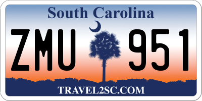 SC license plate ZMU951