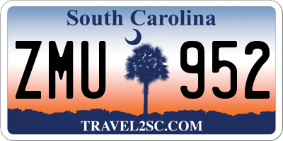 SC license plate ZMU952