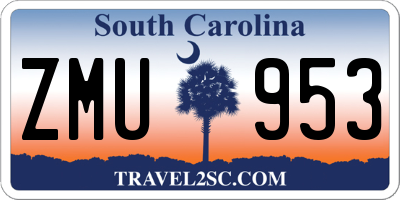 SC license plate ZMU953