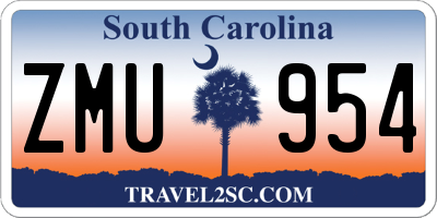 SC license plate ZMU954