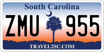 SC license plate ZMU955