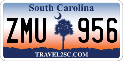 SC license plate ZMU956