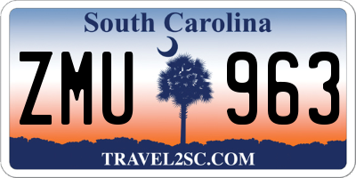 SC license plate ZMU963