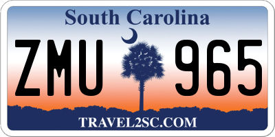 SC license plate ZMU965