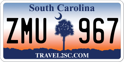 SC license plate ZMU967
