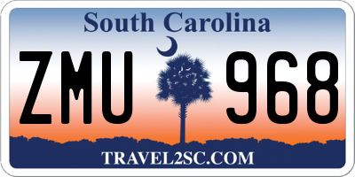 SC license plate ZMU968