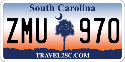 SC license plate ZMU970