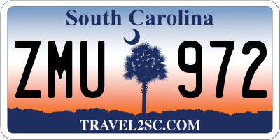 SC license plate ZMU972