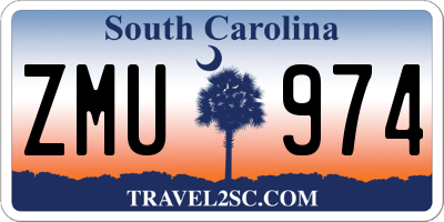 SC license plate ZMU974