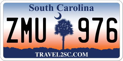 SC license plate ZMU976