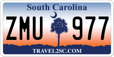 SC license plate ZMU977