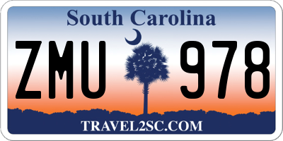 SC license plate ZMU978