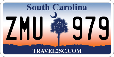 SC license plate ZMU979