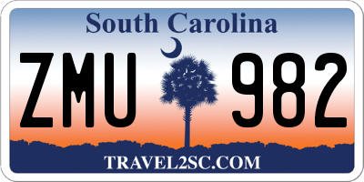 SC license plate ZMU982