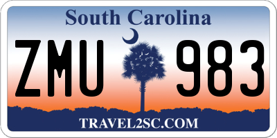 SC license plate ZMU983