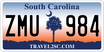 SC license plate ZMU984