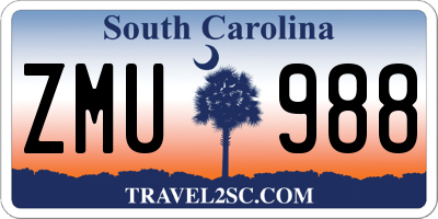 SC license plate ZMU988