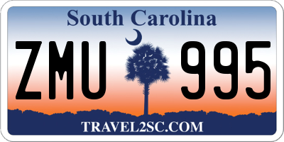 SC license plate ZMU995