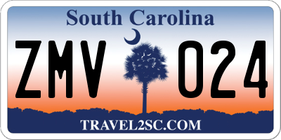 SC license plate ZMV024