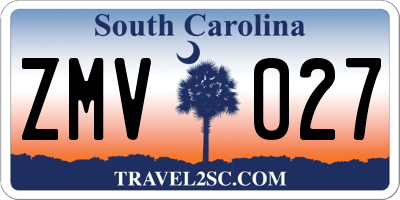 SC license plate ZMV027