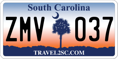 SC license plate ZMV037