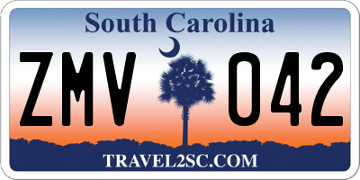 SC license plate ZMV042