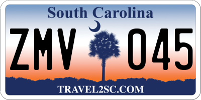 SC license plate ZMV045