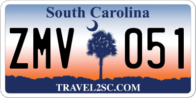 SC license plate ZMV051