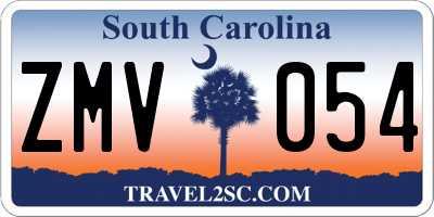 SC license plate ZMV054