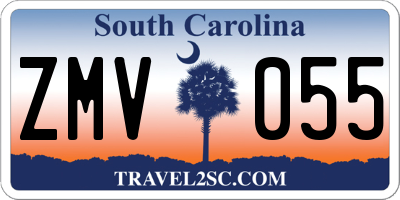 SC license plate ZMV055