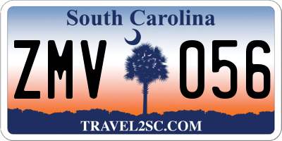 SC license plate ZMV056