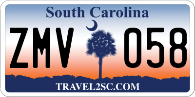 SC license plate ZMV058