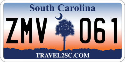 SC license plate ZMV061