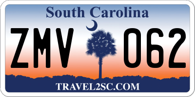 SC license plate ZMV062