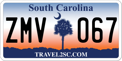 SC license plate ZMV067