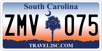 SC license plate ZMV075