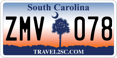 SC license plate ZMV078