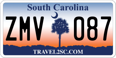 SC license plate ZMV087